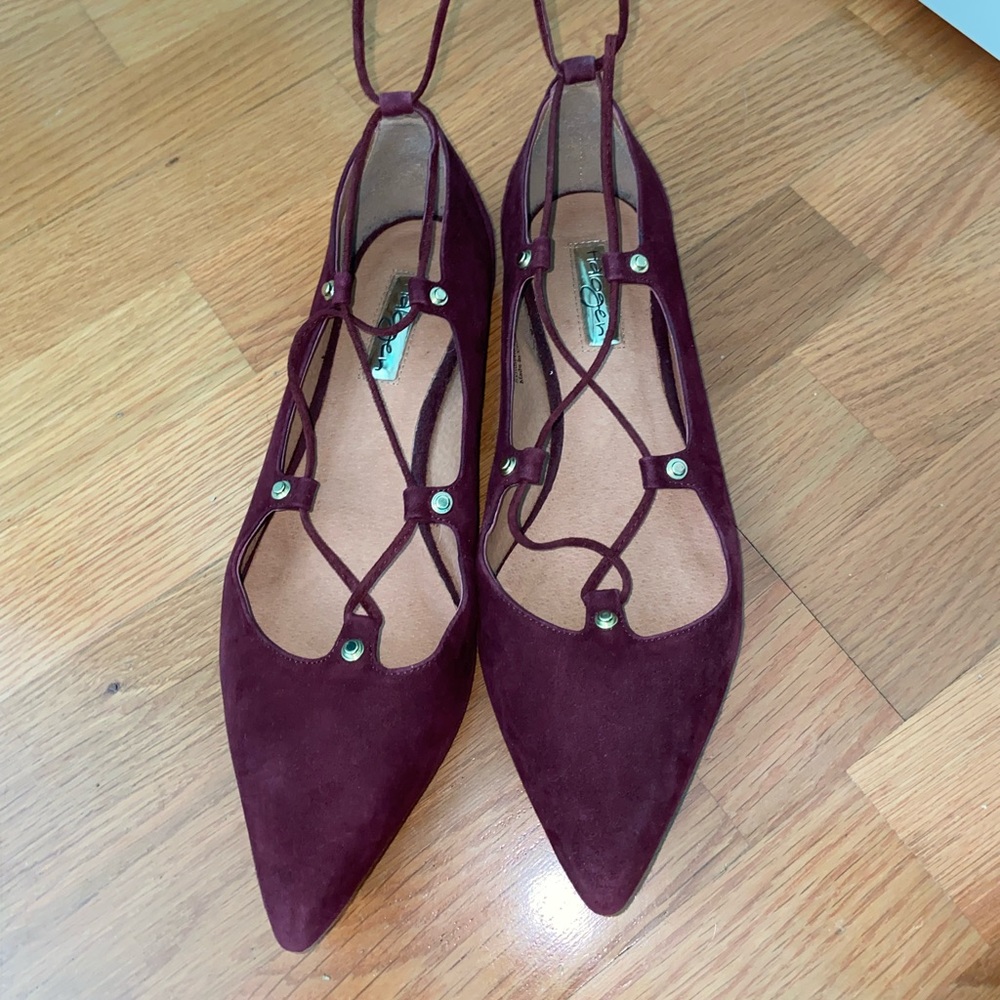 Halogen suede lace up flats